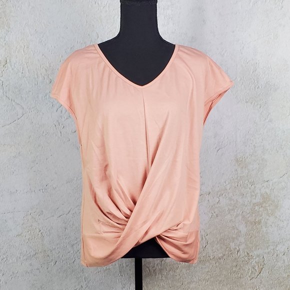 Mauve Pink, Twist Front, Short Sleeve T-shirt - Picture 5 of 5